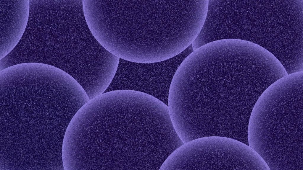 An Abstract Biology Themed ClipArt Design Of Purple Cells Overlapping Over A Purple Background